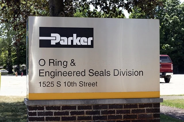 a parker hannifin sign in goshen, indiana.
